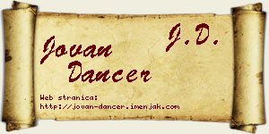 Jovan Dancer vizit kartica